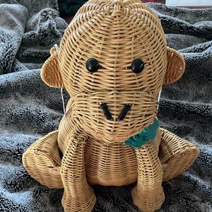 NWT Kate Spade wicker monkey 🐒